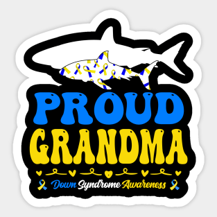 Proud Grandma World Down Syndrome Awareness Day Shark Sticker